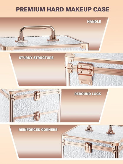 Qislee Makeup Box with Drawer and A Detachable Lighted Mirror, Waterproof - Image 4