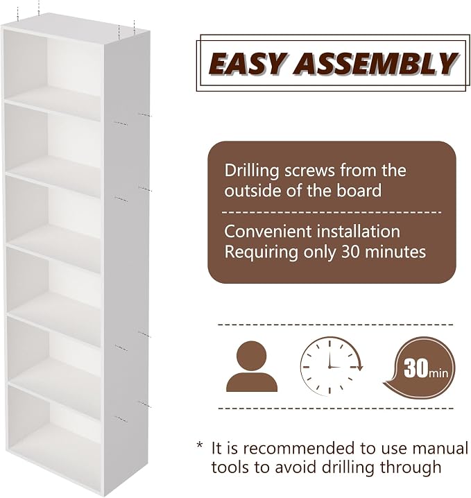 Wooden 6 Cube Storage Organizer, 6 Tier Closet Organizers Storage Cubes Display - Image 4