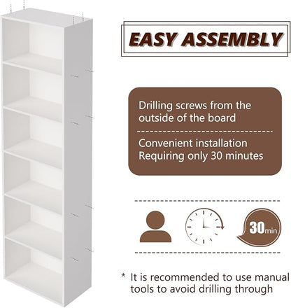 Wooden 6 Cube Storage Organizer, 6 Tier Closet Organizers Storage Cubes Display - Image 4