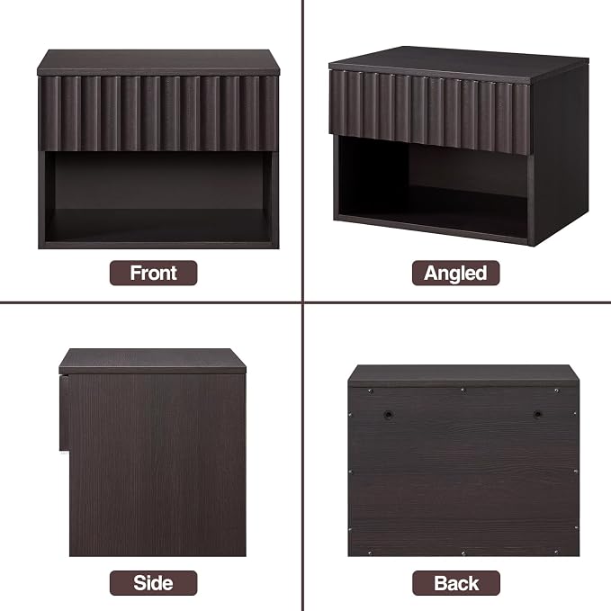 Floating Nightstand with Fluted Drawer - Image 9