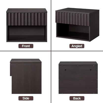 Floating Nightstand with Fluted Drawer - Image 9