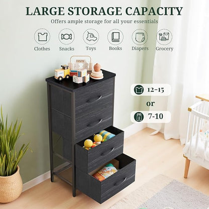4 Drawers Dresser for Bedroom Fabric Storage Tower - Image 5