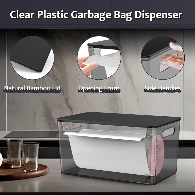 2 Pack Trash Bag Holder Under Sink Stackable, Plastic Garbage Bag Dispenser - Image 3