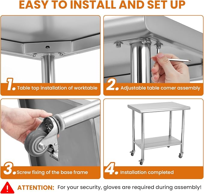 GarveeTech Stainless Steel Work Table, - Image 5