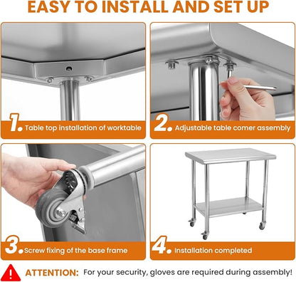 GarveeTech Stainless Steel Work Table, - Image 5