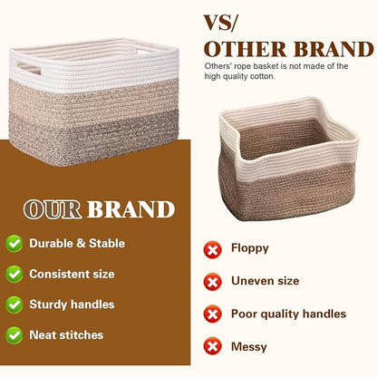 Storage Baskets for Organizing, 4 Pack Storage Baskets for Shelves, Woven - Image 4