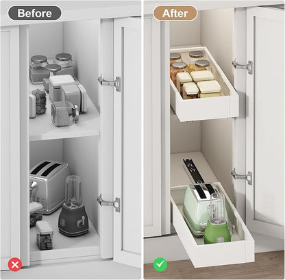 Pull out Cabinet Organizer, Expandable Width, Roll out Drawers, No Drill - Image 6