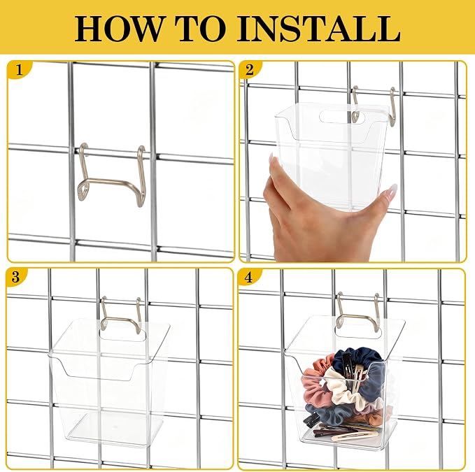 Klmnop 6 Pack Large Grid Wall Bins - Image 4
