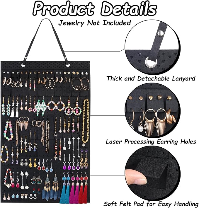 Caffox Hanging Earring Holder, Large Earring Organizer - Image 3