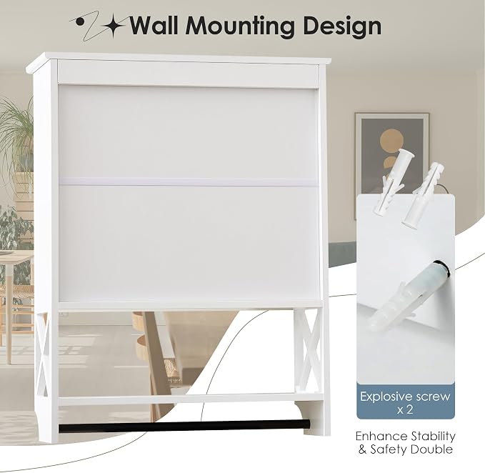 Bathroom Wall Cabinet, Adjustable Shelf & Towel Bar–Over Toilet Storage - Image 9