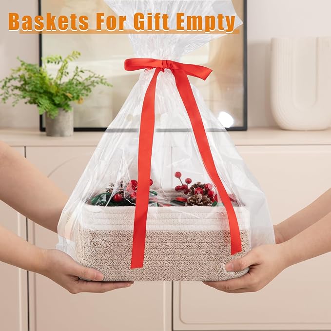 OIAHOMY 4 Pack Storage Baskets for Organizing, Small Bins for Shelves, Cute - Image 5