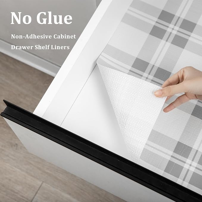 Drawer Shelf Liner for Kitchen Cabinets, Non Adhesive Slip Resistant Shelf - Image 3