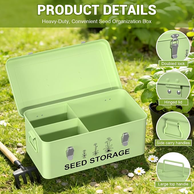 60 Slots Seed Organizer Seed Storage Seed Box 3 Compartments Seeds Organizer - Image 3