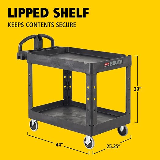 Rubbermaid Commercial Products 2-Shelf Utility/Service Cart, Lipped Shelves - Image 10