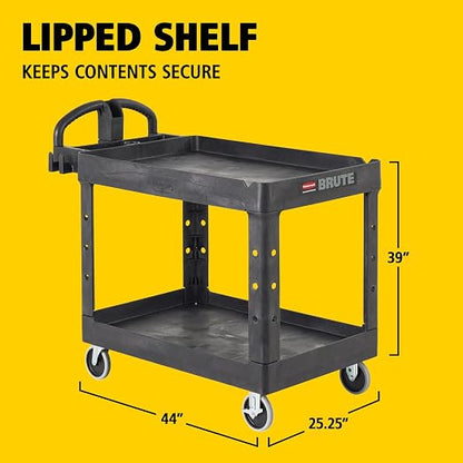 Rubbermaid Commercial Products 2-Shelf Utility/Service Cart, Lipped Shelves - Image 10