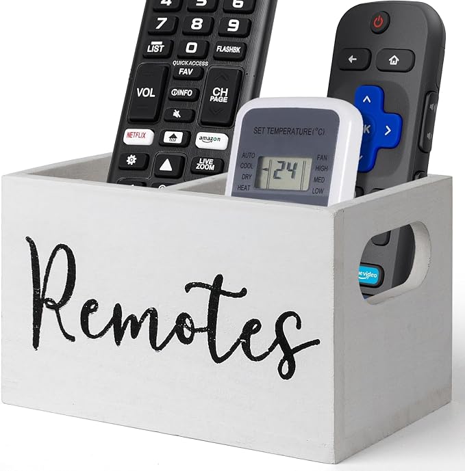 Remote Control Holder, Wooden TV Remote Holder by VACONICO
