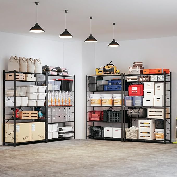 ALANNG 40" W Foldable 5-Tier Storage Shelves on Wheels Adjustable | Removable - Image 2