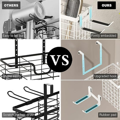 Voldra Hair Dryer Holder Cabinet Door, Adhesive Hair Tool Organizer Wall Mount - Image 3