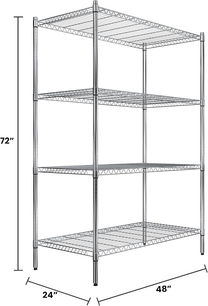 Quantum Storage Systems RWR72-2448LD Adjustable Wire Chrome 4 Shelves 72" H x - Image 2