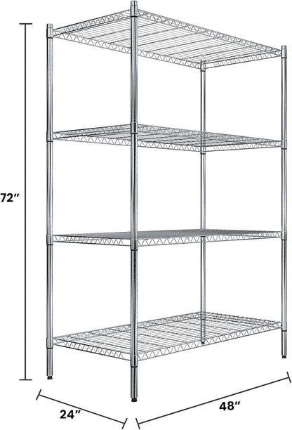 Quantum Storage Systems RWR72-2448LD Adjustable Wire Chrome 4 Shelves 72" H x - Image 2