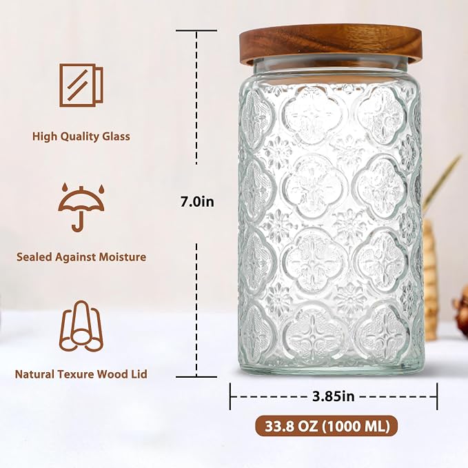 34 OZ/2 PCS Glass Storage Jar - Image 2