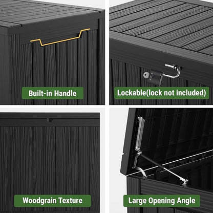 Mars Villa 180 Gallon Outdoor Storage Box, Large Resin Deck Box Waterproof - Image 6