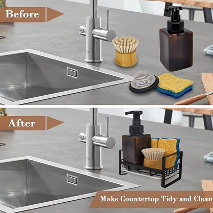VANTEN Kitchen Sink Caddy Sponge Holder Organizer, Sink Tray Drainer Rack - Image 6