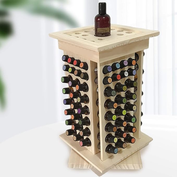 Rotating Essential Oils Storage Rack, 8 Tiers 104 Slot Oil Bottle Display - Image 5
