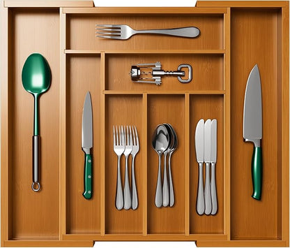 Pipishell Bamboo Expandable Drawer Organizer - Image 7