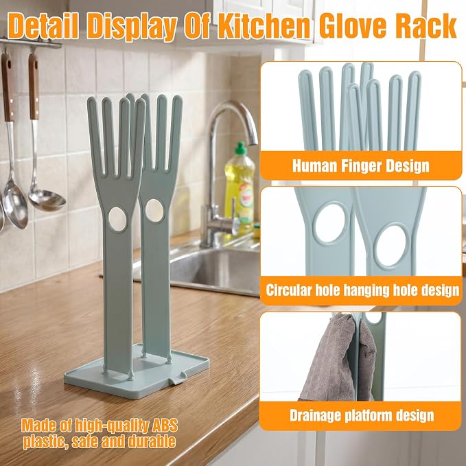 JJUNW 1 Pc Kitchen Gloves Holder, Dish Glove Holder Reusable Plastic Glove - Image 4