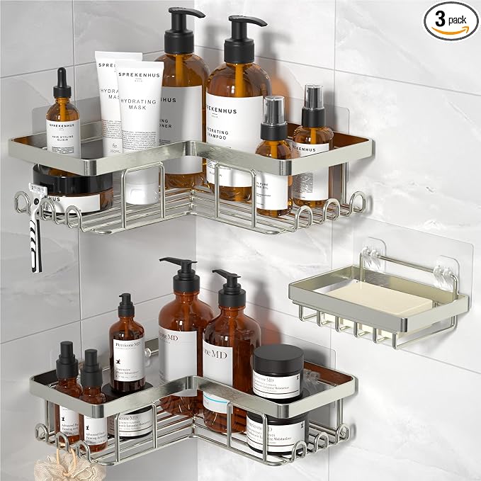 YASONIC Corner Shower Caddy, Rustproof Stainless Steel Bathroom Organizer by YASONIC