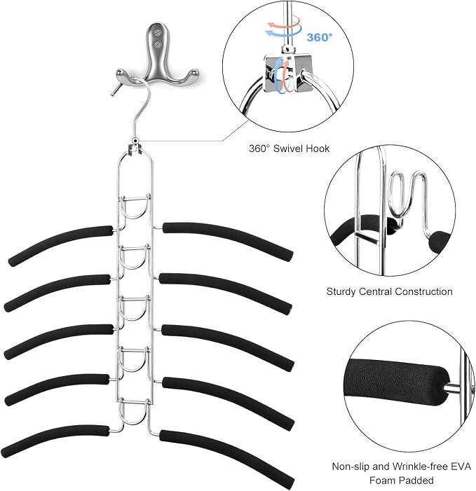 Space Saving Clothes Hangers, Anti-Slip Foam Padded Shirt Suit Hanger - Image 2
