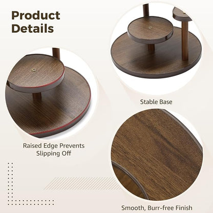 3 Tier Perfume Organizer Stand, Wooden Makeup Organizer Shelf - Image 3