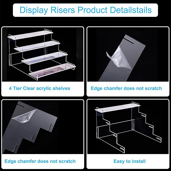 HENABLE 4 Tier Acrylic Display Risers, Perfume Organizer Stand, Cupcake Stand - Image 4