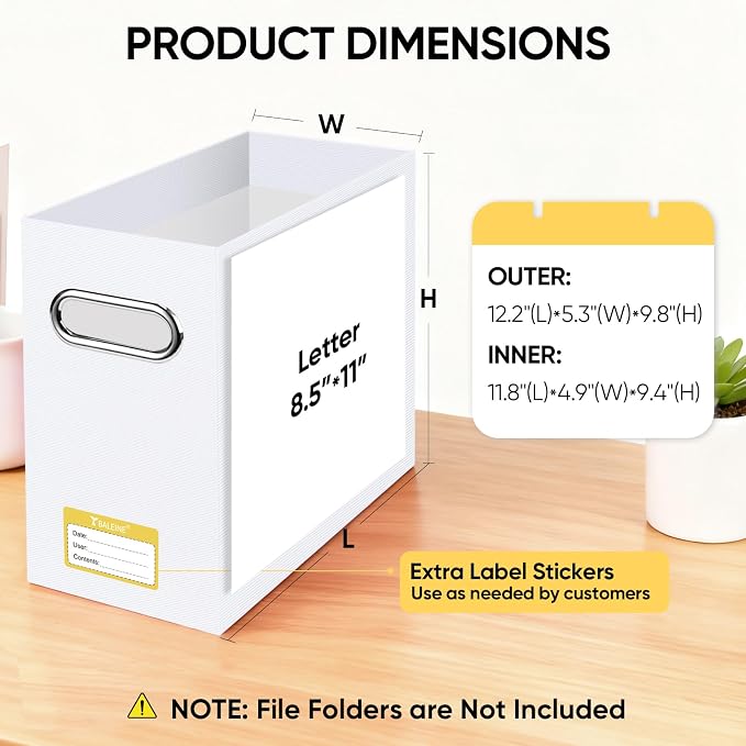 BALEINE File Organizer Box, Cardboard File Folder Organizer - Image 3