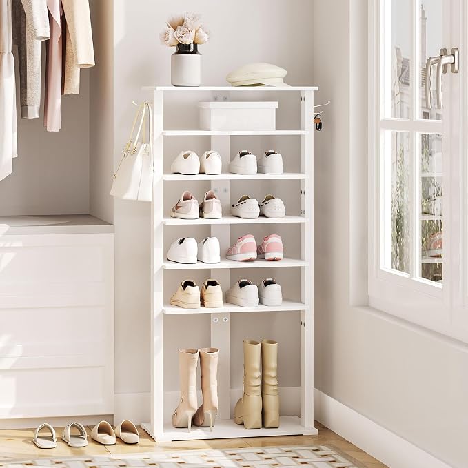 HOOBRO Vertical Shoe Rack, 8 Tier Wooden Shoe Storage Organizer - Image 4
