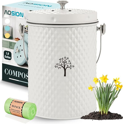 AOSION Countertop Kitchen Odorless Compost Bin by AOSIONUSA