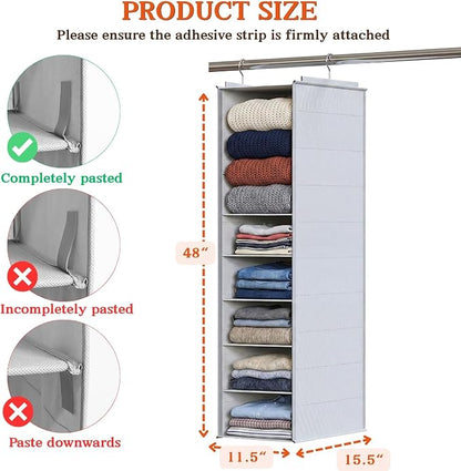 Deep Pocket Hanging Closet Organizer, 8 Tier Hanging Shoe Organizer | - Image 5