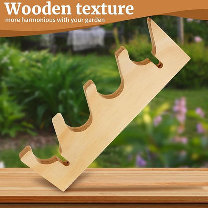 Beeveer 2 Pairs Pine Wood Garden Tool Organizer Wall Mount Garage Shed Yard - Image 3