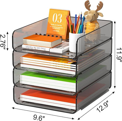 FANXIYQ 4-Tier Acrylic Paper Tray Organizer, Tool-Free Design - Image 5