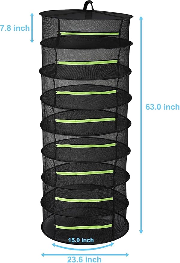 Herb Drying Rack Hanging 8 Layer, 2ft Collapsible Herb Dryer Mesh - Image 2