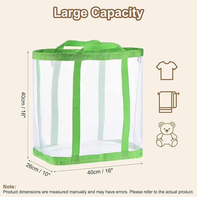 uxcell Collapsible Laundry Basket, Mesh Hamper - Image 2