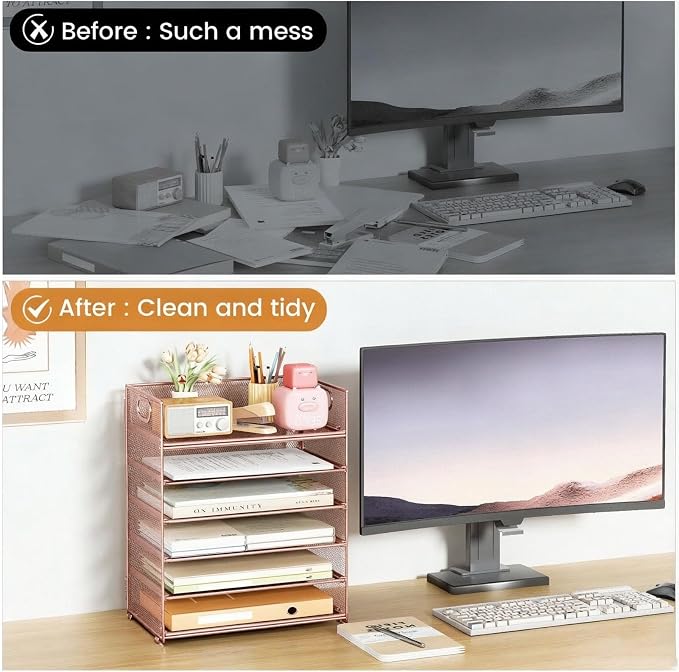 6 Trays Paper Organizer with Handle - Image 5