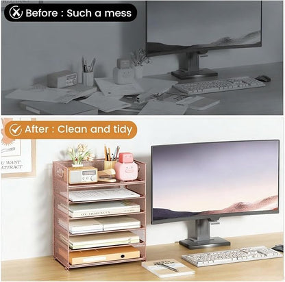 6 Trays Paper Organizer with Handle - Image 5