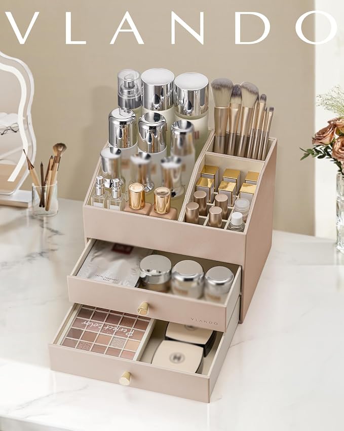 Vlando Makeup Organizer for Vanity, Large Capacity Countertop Organizer - Image 2