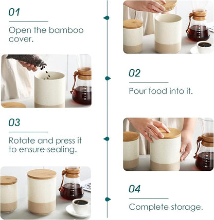 vancasso Sabine Large Ceramic Canister - 74 oz Kitchen Food Storage Jar - Image 7