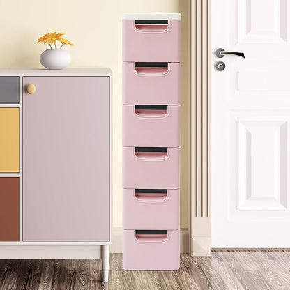 6 Drawers Narrow Slim Plastic Storage Cabinet, Storage Drawer - Image 2