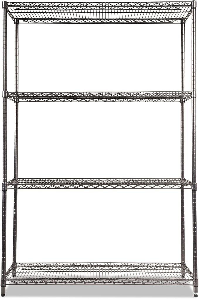 Alera Wire Shelving Starter Kit, Four-Shelf, 48w x 18d x 72h - Image 4