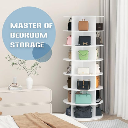 7-Tier Rotating Shoe Rack Tower, Freestanding Shoes Organizer | 360° Vertical - Image 6