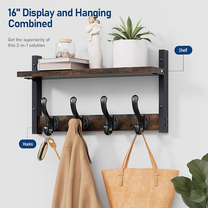 Tatub 16" Rustic Coat Rack Wall Mount - Image 2